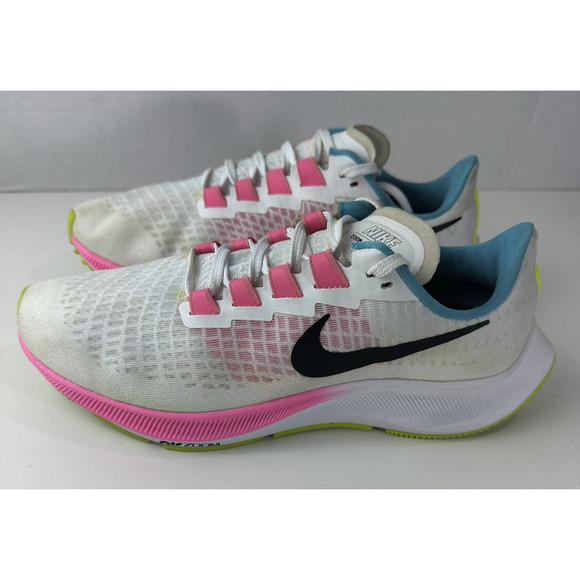 Nike Womens Air Zoom Pegasus 37 White Pink Glow Running Shoes Size 9 Sneakers - Picture 4 of 16